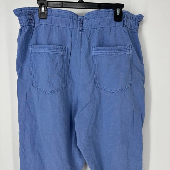 Anthropologie malin utility pants size large blue (missing belt) pull on - Picture 3 of 9